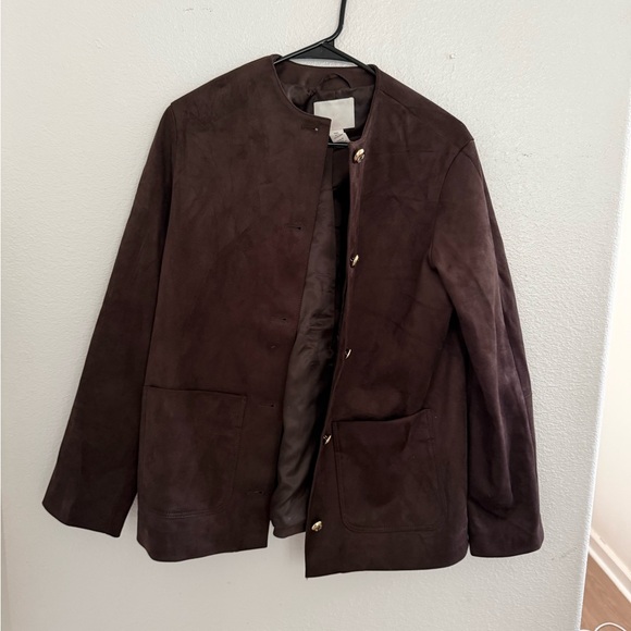 H&M Jackets & Blazers - H&M Dark Brown Suede Jacket